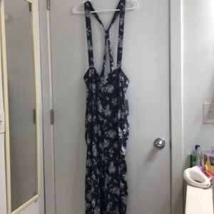 High waisted suspender pants